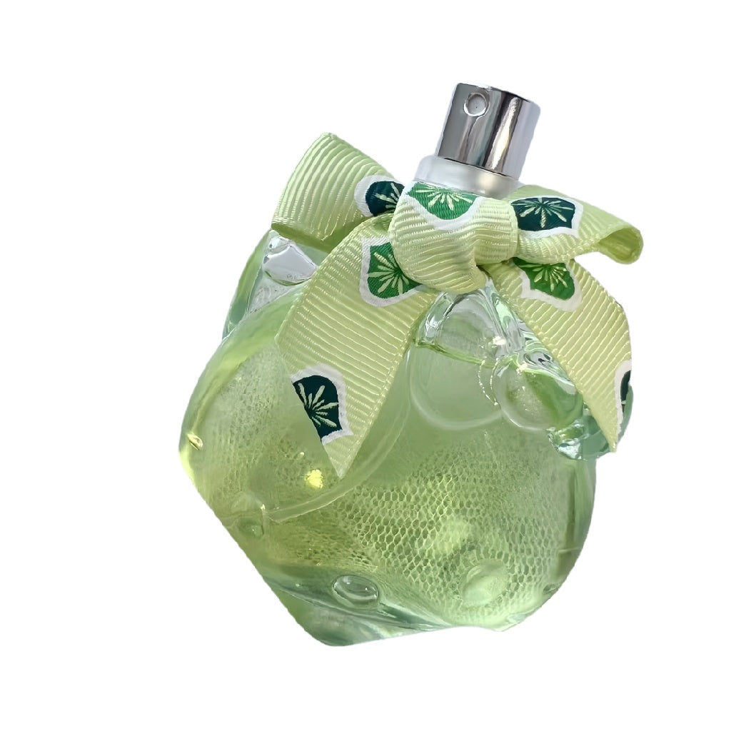 Eau de parfum femme en flacon vert avec n?ud décoratif – 80 ml